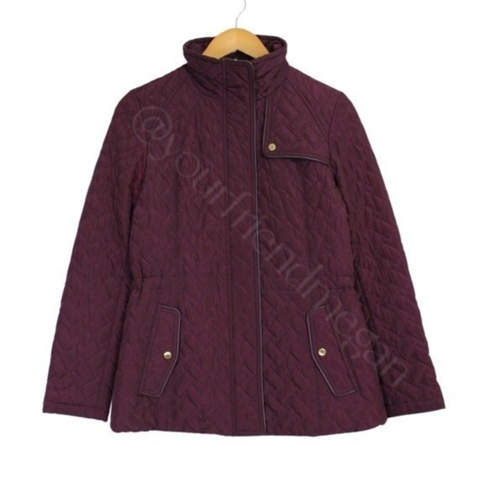 Cole Haan Signature Burgundy Quilted Jacket